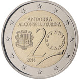 2 euro coin 20 years in the Council of Europe | Andorra 2014