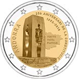 2 euro coin 25th anniversary of the Constitution of Andorra | Andorra 2018
