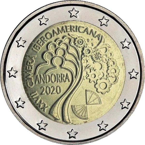 Image of 2 euro coin - XXVII. Ibero-American Summit 2020 Andorra | Andorra 2020