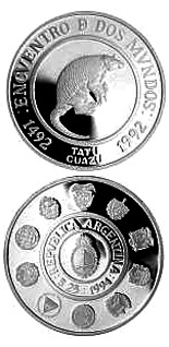 Image of 25 pesos coin - Endangered native animal species  | Argentina 1994.  The Silver coin is of Proof quality.