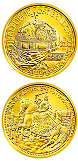 100 euro coin The Hungarian Crown of St. Stephen  | Austria 2010