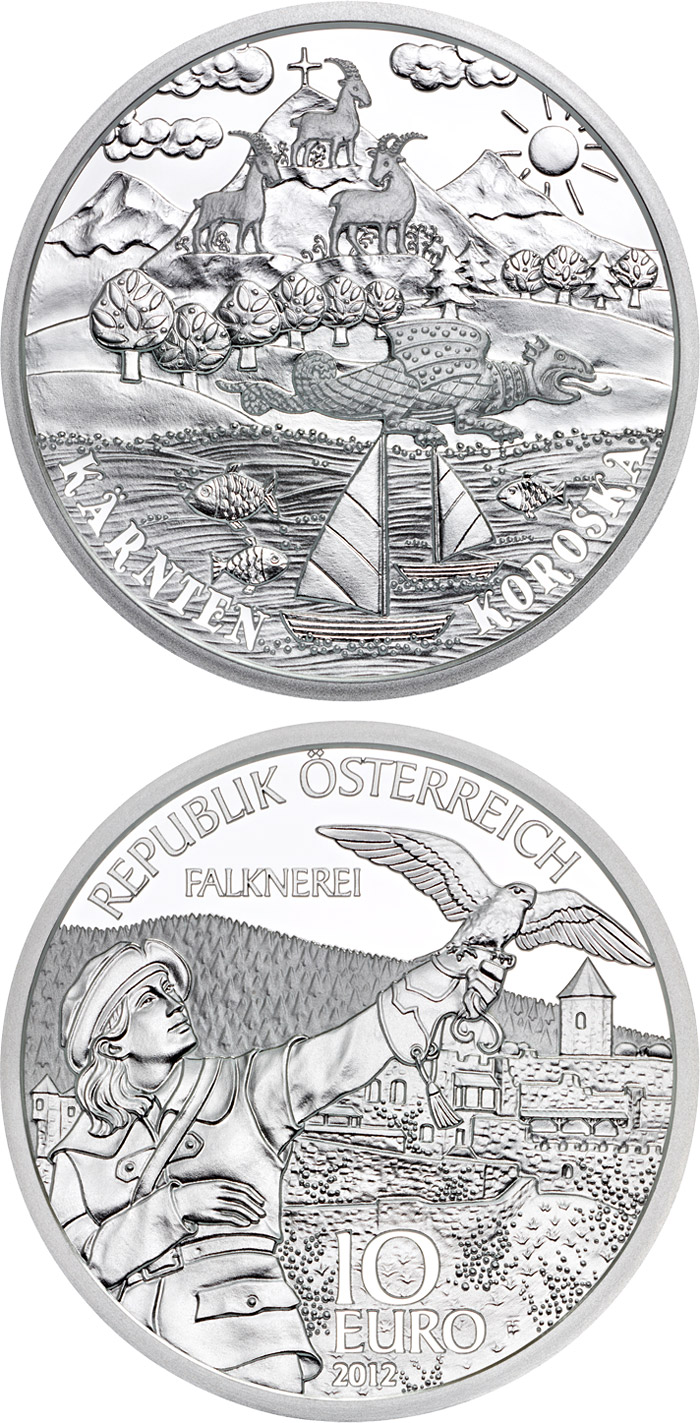 Image of 10 euro coin - Carinthia (Kärnten) | Austria 2012.  The Silver coin is of Proof quality.