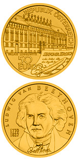 50 euro coin Ludwig van Beethoven | Austria 2005