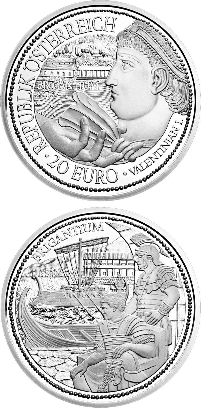 Image of 20 euro coin - Brigantium | Austria 2012.  The Silver coin is of Proof quality.