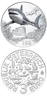 3 euro coin The Shark | Austria 2018