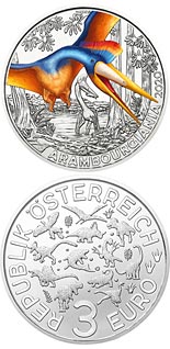 3 euro coin Arambourgiania  - the Largest Flying Dinosaur | Austria 2020