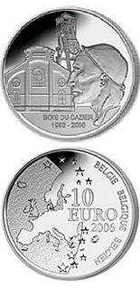Image of 10 euro coin - 50th Anniversary of the Mining disaster in Marcinelle | Belgium 2006.  The Silver coin is of Proof quality.
