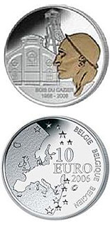 Image of 10 euro coin - 50th Anniversary of the Mining disaster in Marcinelle - colored  | Belgium 2006.  The Silver coin is of Proof quality.