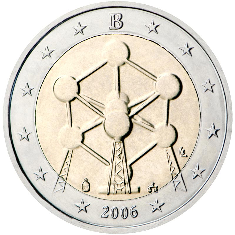 Image of 2 euro coin - Renovation of the Atomium in Brussels | Belgium 2006