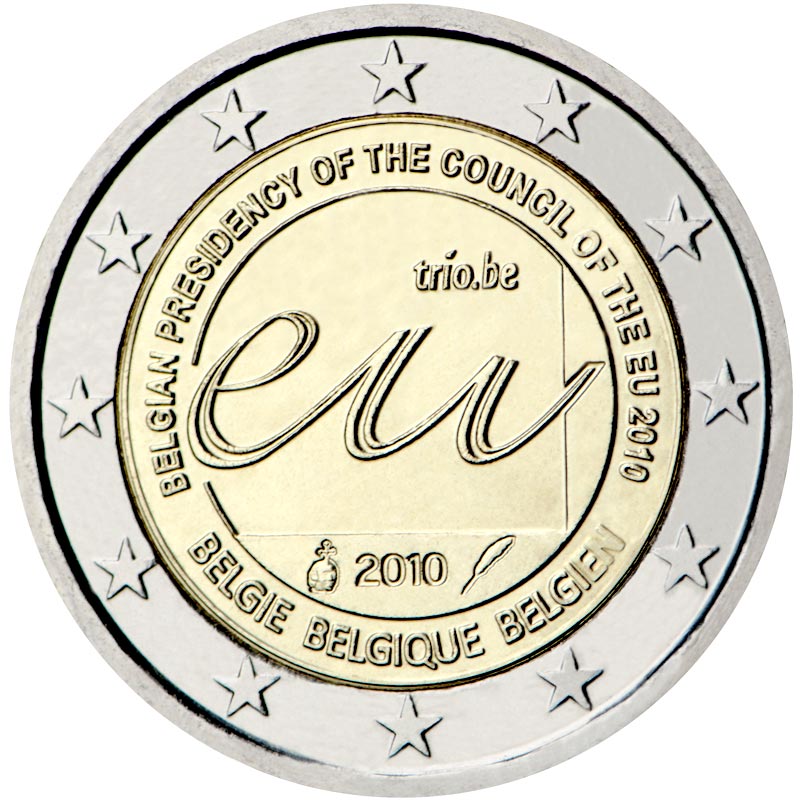Image of 2 euro coin - Belgian Presidency of the Council of the European Union in 2010  | Belgium 2010