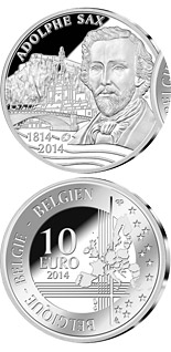 10 euro coin 200th Anniversary of the Birth of Adolphe Sax | Belgium 2014