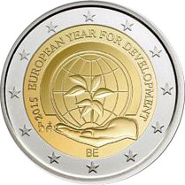Image of 2 euro coin - The European Year for Development | Belgium 2015