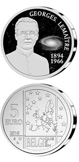 5 euro coin 50th Anniversary of the Death of Georges Lemaître | Belgium 2016