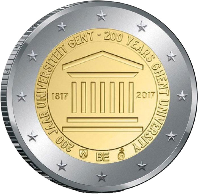 Image of 2 euro coin - 200th anniversary of the Ghent University  | Belgium 2017