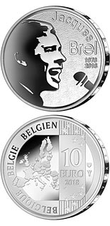 10 euro coin 40 years of death Jacques Brel | Belgium 2018