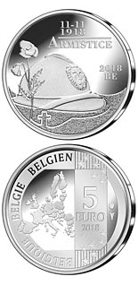 5 euro coin 100 years of Armistice | Belgium 2018