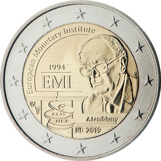 Image of 2 euro coin - 25 Years of European Monetary Institute | Belgium 2019