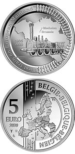 5 euro coin 185th Anniversary of the First Train Line
on European Mainland | Belgium 2020