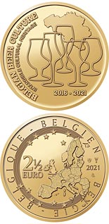 2.5 euro coin 5 years Belgian beer culture intangible heritage | Belgium 2021