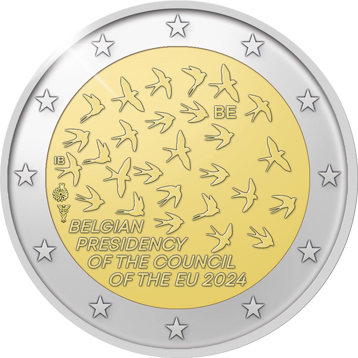 Image of 2 euro coin - Presidency of the Council of the EU | Belgium 2024