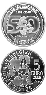 5 euro coin The Smurfs - 50th Anniversary   | Belgium 2008