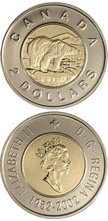 2 dollar coin The 50th anniversary of Queen Elizabeth's reign | Canada 2002