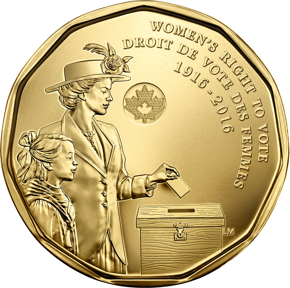 Image of 1 dollar coin - 100th Anniversary of Women's Right to Vote | Canada 2016