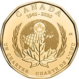 1 dollar coin 75th Anniversary of the Signing Of The United Nations Charter | Canada 2020