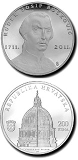 Image of 200 kuna coin - 300th Anniversary of the Birth of Ruđer Josip Bošković | Croatia 2011.  The Silver coin is of Proof quality.