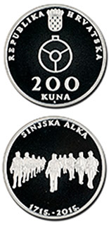 Image of 200 kuna coin - 300th anniversary of the Alka Tournament of Sinj (Sinjska alka) | Croatia 2015.  The Silver coin is of Proof quality.
