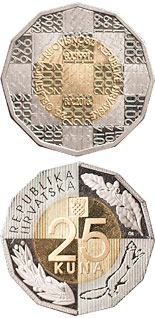 25 kuna coin 25th Anniversary of Independence of the Republic of Croatia | Croatia 2016