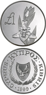 1 euro coin Cyprus wildlife: Cyprus orchid – melissaki (orphys kotschyi) | Cyprus 1999