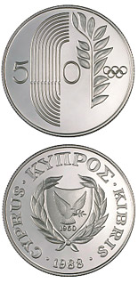 50 cents coin Seoul Olympic Games | Cyprus 1988