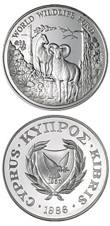 1 pound coin 25th Anniversary of the World Wildlife Fund | Cyprus 1986