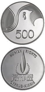 500 mils  coin Human Rights | Cyprus 1978