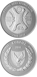 5 euro coin Cyprus - 10 Years of the Euro | Cyprus 2018