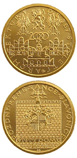 2500 koruna coin Late Renaissance - house gables in Slavonice | Czech Republic 2003