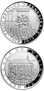 200 koruna coin First defenestration in Prague | Czech Republic 2019