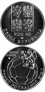200 koruna coin 100th anniversary of the foundation of the Czech Football | Czech Republic 2001