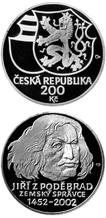 200 koruna coin 550th anniversary: George of Poděbrady appointed Governor of the Crown Lands of Bohemia | Czech Republic 2002