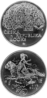 200 koruna coin 150th anniversary of the birth of Mikolas Ales, the Czech painter | Czech Republic 2002