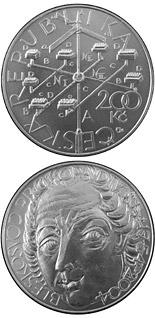 200 koruna coin 250th anniversary of contructing of  the lightning conductor by Prokop Diviš | Czech Republic 2004