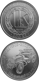 200 koruna coin 100th anniversary of the production of the first automobile in Mladá Boleslav | Czech Republic 2005