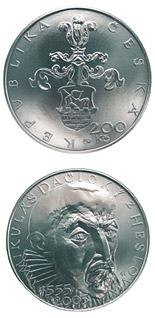 200 koruna coin 450th anniversary of the birth of Mikuláš Dačický of Heslov (poet, politician) | Czech Republic 2005