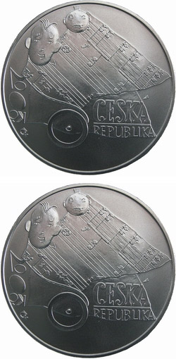 Image of 200 koruna coin - 100th anniversary of birth of composer Jaroslav Ježek 20 September 2006 | Czech Republic 2006.  The Silver coin is of Proof, BU quality.