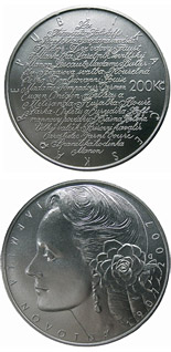 200 koruna coin 100th anniversary of birth of opera singer Jarmila Novotná | Czech Republic 2007