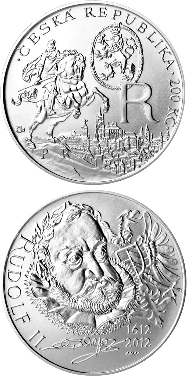 Image of 200 koruna coin - Death of King Rudolf II | Czech Republic 2012.  The Silver coin is of Proof, BU quality.