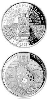 200 koruna coin Foundation of České Budějovice as royal city | Czech Republic 2015