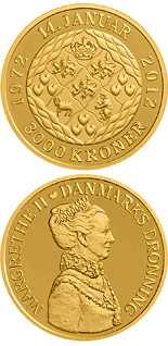 3000 krone coin Queen Margrethe's 40th jubilee | Denmark 2012