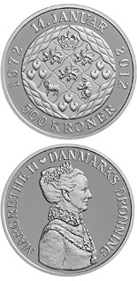 500 krone coin Queen Margrethe's 40th jubilee | Denmark 2012